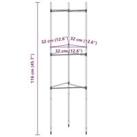 VidaXL Tomatenkooi 2 st 116 cm staal en polypropeen - thumbnail