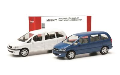 Herpa 013932 H0 Auto Opel Zafira, blauw en wit Herpa 013932 H0 Auto Opel Zafira, blauw en wit