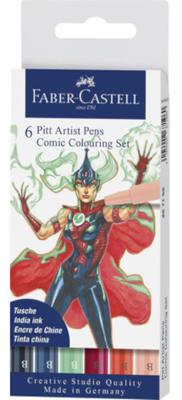 Faber Castell FC-267196 Tekenstift Faber-Castell Pitt Artist Pen Comic 6-delige Etui Faber Castell FC-267196 Tekenstift Faber-Castell Pitt Artist Pen Comic 6-delige Etui