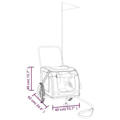 VidaXL Hondenfietstrailer oxford stof en ijzer rood en zwart