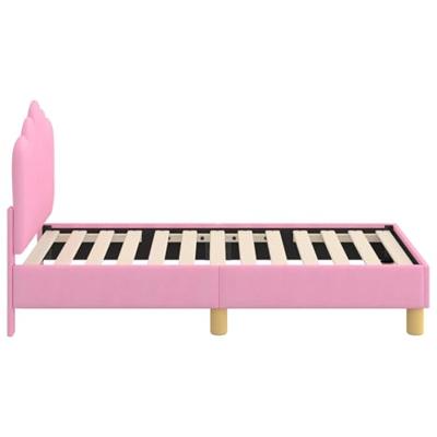 Peuterbedframe met hoofdbord Roze 70 x 140 cm Stof Peuterbedframe met hoofdbord Roze 70 x 140 cm Stof