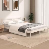 Bedframe massief grenenhout wit 120x190 cm - thumbnail