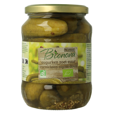 Bionova Augurken zoet zuur bio 670 Gram