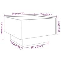 Salontafel met LED 50x50x30 cm bewerkt hout bruin eikenkleurig - thumbnail
