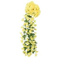 VidaXL Kerstslingers met bloemen 3 st 85 cm geel - thumbnail