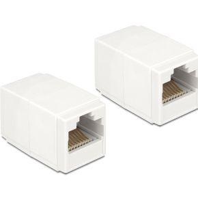 DeLOCK 86249 tussenstuk voor kabels RJ45 Wit
