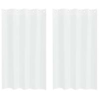 Voile Gordijn met gordijnen 2 pcs Wit 175 x 140 cm Polyester - thumbnail