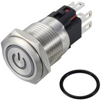 TRU COMPONENTS TC-12647396 Druktoets 250 V/AC 3 A 1x uit/(aan) IP65 RGB Moment RVS 1 stuk(s) - thumbnail