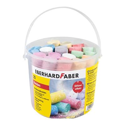 Eberhard Faber ef-526520 stoepkrijt glitter 20 stuks in emmer - thumbnail