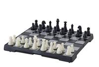 Longfield games Schaakset reisspel 16x16 cm inklapbaar zwart - thumbnail