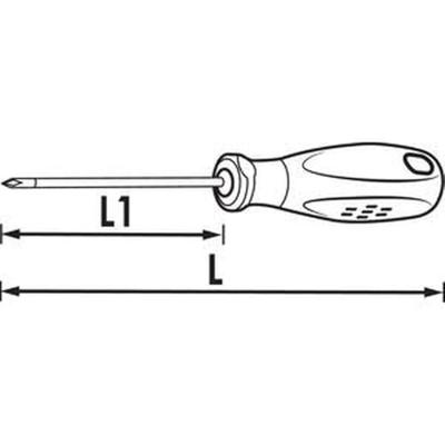 Vigor VIGOR V1702 Werkplaats Kruiskop schroevendraaier PH 0 Koplengte: 75 mm