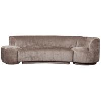 WOOOD Bank 'Combi-Popular' Bank+fauteuil+poef, Chenille, kleur Taupe - thumbnail