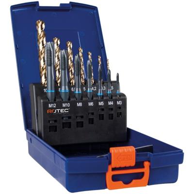 Rotec 7+7 dlg. set machinetappen '331' en spiraalboren '110' / m3-m12 - 900.2009ic - 900.2009ic Rotec 7+7 dlg. set machinetappen '331' en spiraalboren '110' / m3-m12 - 900.2009ic - 900.2009ic