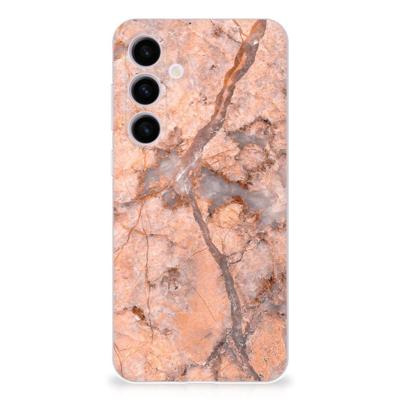 Samsung Galaxy S24 Plus | TPU | Siliconen hoesje | Marmer Oranje