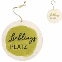 Hangdecoratie Lieblings Platz hout 20 cm 2 assorti | 48 stuks - thumbnail
