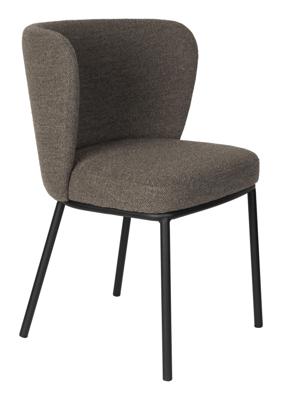 ZILT Eetkamerstoel 'Mattie' Bouclé, kleur Bruin ZILT Eetkamerstoel 'Mattie' Bouclé, kleur Bruin