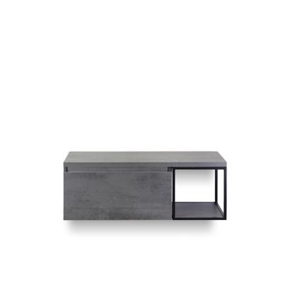 Frozen Badmeubelset 120 cm - Greeplijst in kleur - Zwart Frame - Wastafel Bovenblad Beton Antra