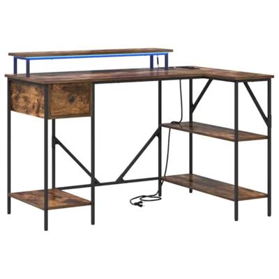 Bureau Gerookt eiken 120 x 79 x 86.5 cm Bewerkt hout Bureau Gerookt eiken 120 x 79 x 86.5 cm Bewerkt hout