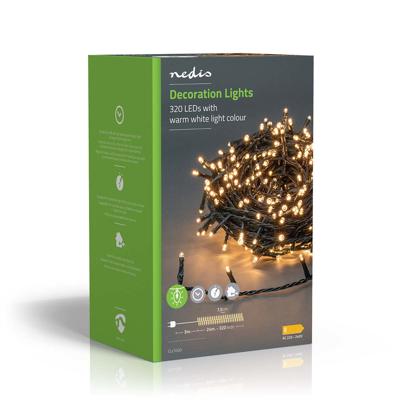 Nedis CLLS320 Decoratieve Verlichting Koord 320 Led's Warm Wit 24.00 M Licht Effecten: 7 Binnen & Buiten Netvoeding