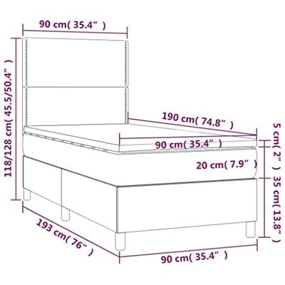 Boxspring met matras en LED fluweel zwart 90x190 cm