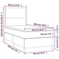 Boxspring met matras en LED stof crèmekleurig 90x190 cm - thumbnail