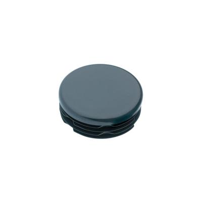 Inslagdop/meubeldop zwart rond Ø 3 cm en hoogte 0,4 cm van kunststof - 8 stuks