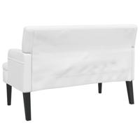 Bankje met rugleuning 112x65,5x75 cm kunstleer wit - thumbnail