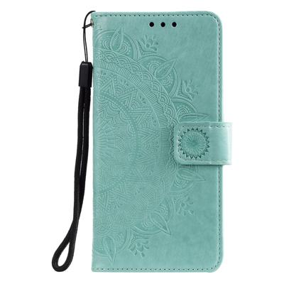 Shop4 - Xiaomi Redmi Note 9 Pro Hoesje - Wallet Case Mandala Patroon Mint Groen Shop4 - Xiaomi Redmi Note 9 Pro Hoesje - Wallet Case Mandala Patroon Mint Groen