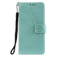 Shop4 - Xiaomi Redmi Note 9 Pro Hoesje - Wallet Case Mandala Patroon Mint Groen - thumbnail