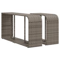 11-delige Loungeset met kussens poly rattan lichtgrijs - thumbnail