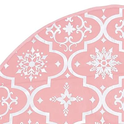 Kerstboomrok luxe met sok 90 cm stof roze