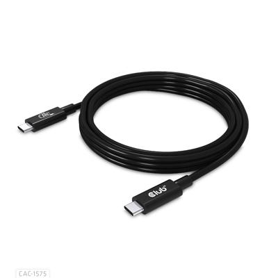 club3D CAC-1575 USB-C-kabel USB 4.0 USB-C stekker 2.00 m Zwart