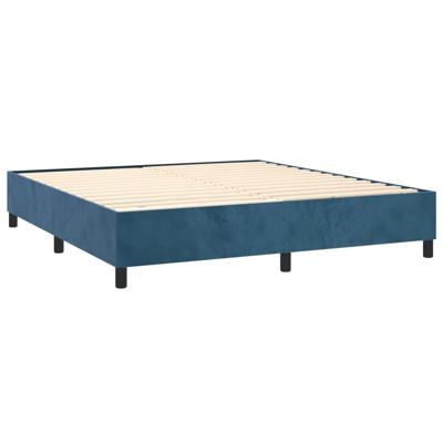 Boxspring met matras fluweel donkerblauw 160x200 cm