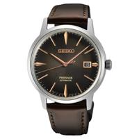 Seiko SRPJ17J1 Horloge Presage Automaat staal-leder zilverkleurig-bruin 39,5 mm - thumbnail