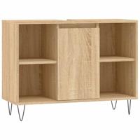Badkamerkast 80x33x60 cm bewerkt hout sonoma eikenkleurig - thumbnail