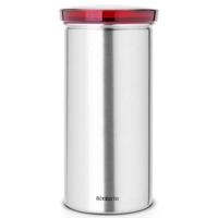 Brabantia voorraadbus voor 18 koffiepads matt steel fingerprint proof / red - thumbnail