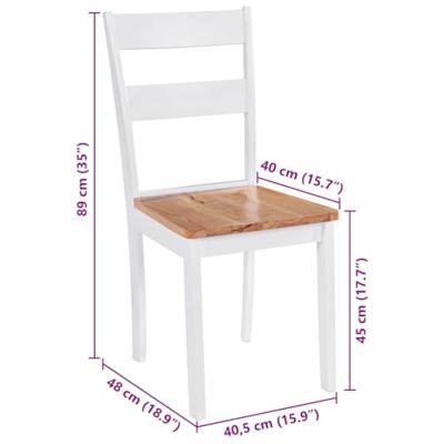 Eetkamerstoelen 4 st massief rubberwood wit