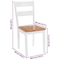 Eetkamerstoelen 4 st massief rubberwood wit - thumbnail