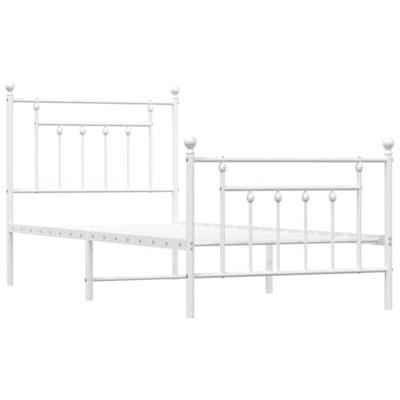 Bedframe met hoofd- en voeteneinde metaal wit 90x190 cm