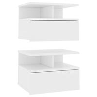 vidaXL Nachtkastjes zwevend 2 st 40x31x27 cm spaanplaat wit - thumbnail
