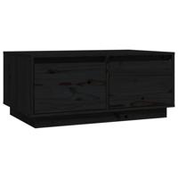Salontafel 80x50x35 cm massief grenenhout zwart - thumbnail