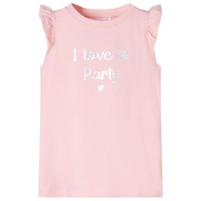 VidaXL Kindershirt met ruches aan de mouwen 104 lichtroze