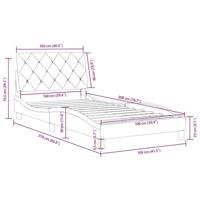 Bedframe zonder matras 100x200 cm fluweel donkergrijs - thumbnail