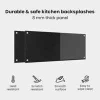 VidaXL Keuken achterwand 2 pcs zwart 100 x 40 cm gehard glas - thumbnail