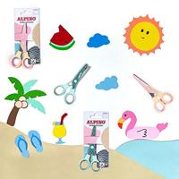 Schaar Alpino Multicolour Wit/Oranje Roestvrij staal 130 mm - thumbnail