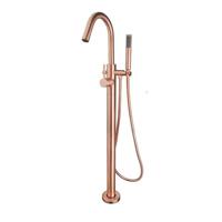 Vrijstaande Badmengkraan Wiesbaden Caral Compleet met Handdouche Geborsteld Koper - thumbnail