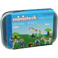 Ministeck paarden 4in1 plastic doos 500 stukjes - thumbnail