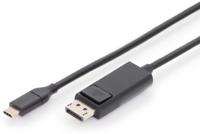 Digitus AK-300333-020-S USB-C-displaykabel USB-C / DisplayPort Adapterkabel USB-C stekker, DisplayPort-stekker 2.00 m Zwart Afgeschermd, Afgeschermd (dubbel) - thumbnail