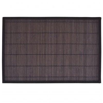 VidaXL 6 placemats bamboe 30 x 45 cm donkerbruin