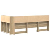 Opberghoofdbord met plank Sonoma eiken 90 cm Bewerkt hout - thumbnail
